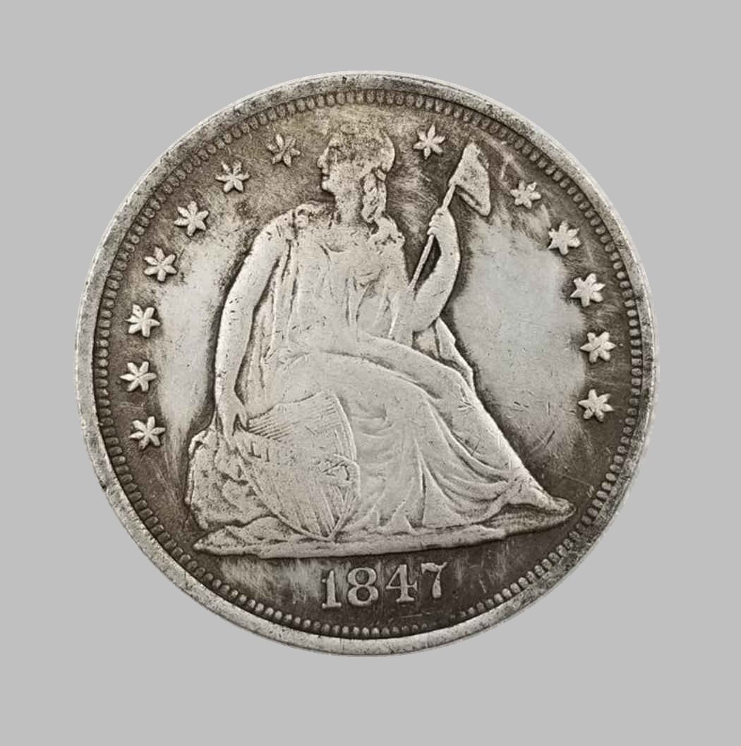1847-CC ONE DOLLARS SILVER COIN (1 of 2)
