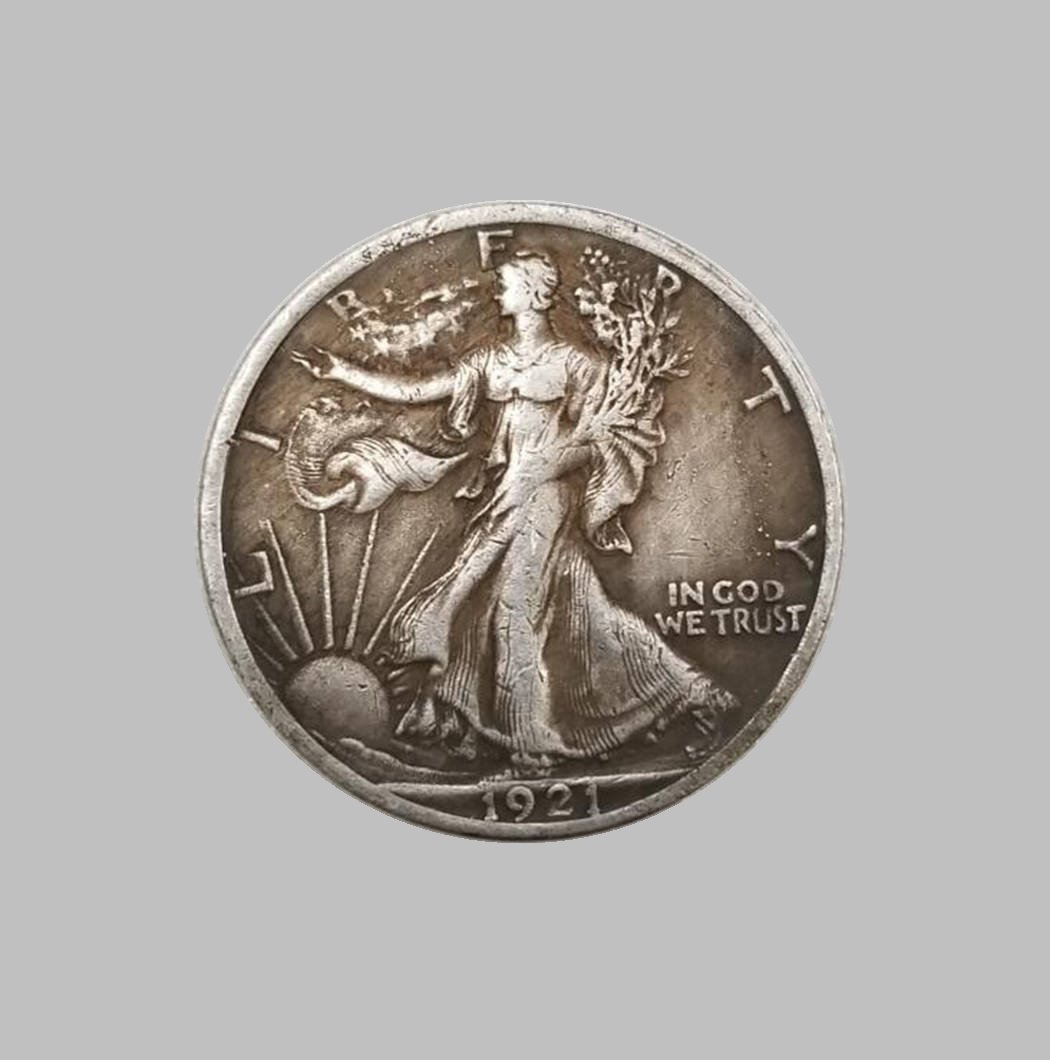 1921-D HALF DOLLARS SILVER COIN (1 of 2)