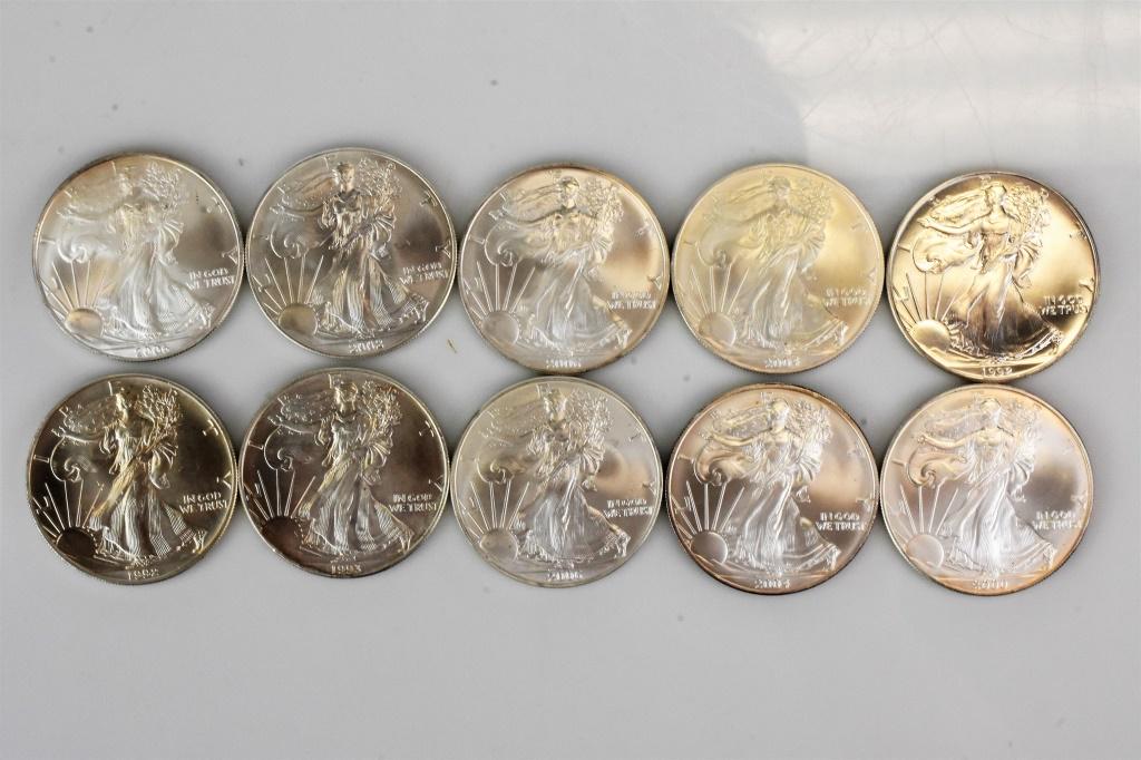 10 Silver American 1oz Eagles (1 of 3)