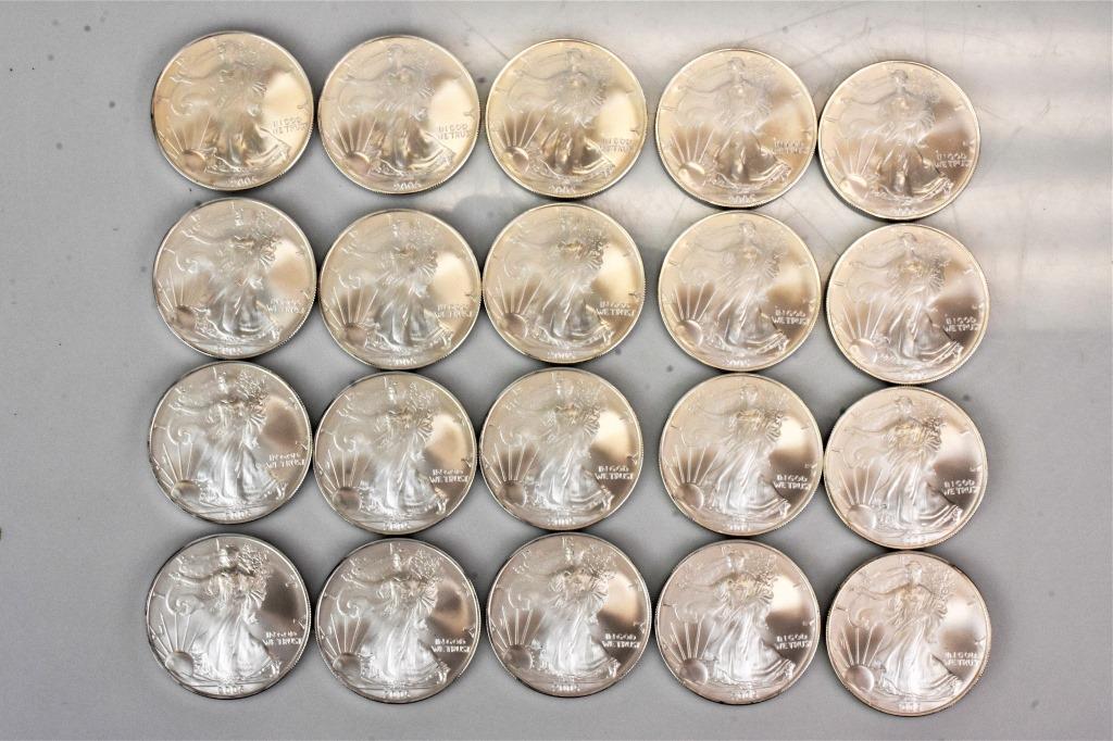 2005 roll of Silver American Eagle 1oz coins (1 of 3)