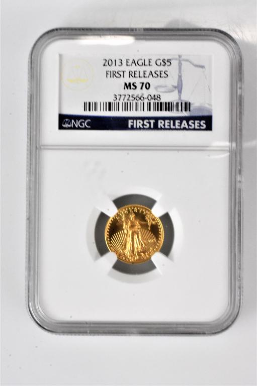 2013 Gold 1/10 oz Eagle MS70 NGC graded coin (1 of 3)