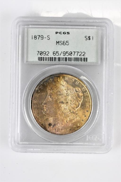 1879S Morgan MS65 silver dollard PCGS graded (1 of 2)