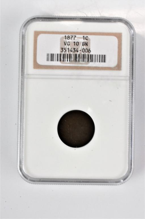 1877 Indian Head Penny VG10 BN NGC Cent (1 of 2)