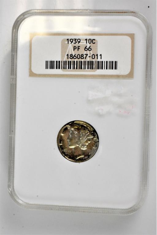 1939 PF66 Mercury Dime Proof NGC graded coin (1 of 3)