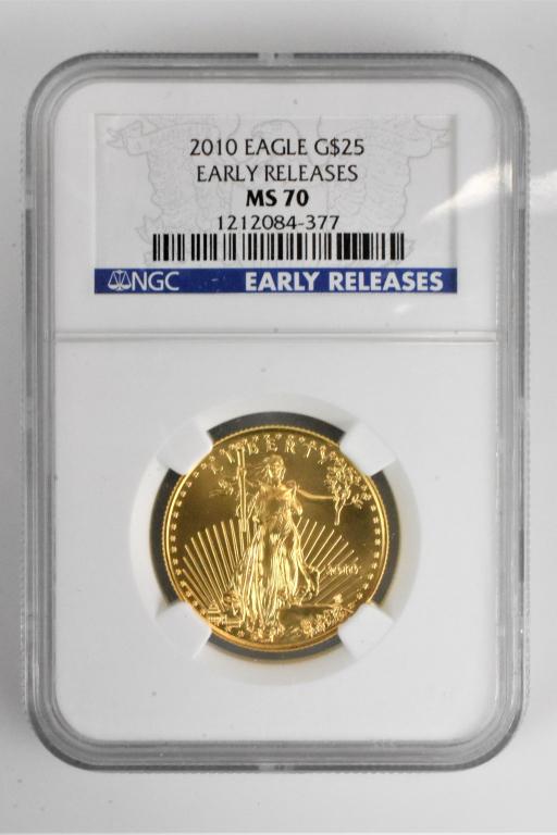 2010 MS70 Gold 1/2 oz Eagle NGC graded coin (1 of 3)