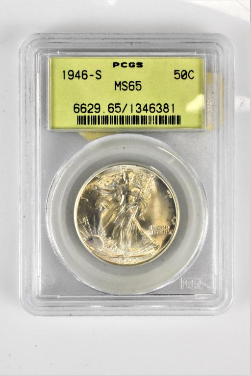 1946S MS65 Walking Liberty Half PCGS graded coin (1 of 3)