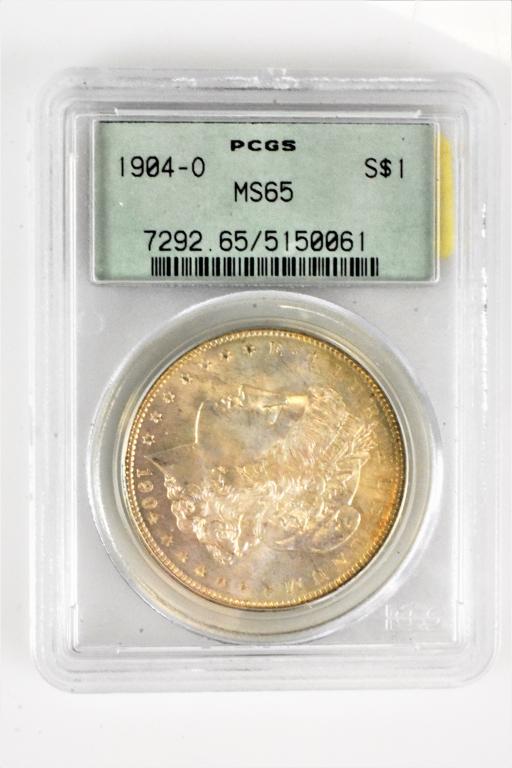 1904O MS65 Morgan Silver Dollar PCGS graded coin (1 of 3)