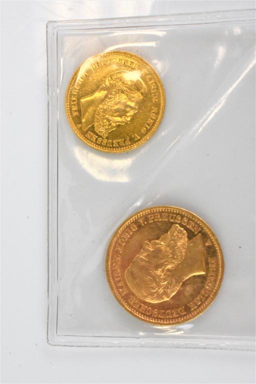 1888 Gold 10 & 20 Mark coins German/Prussian (1 of 2)