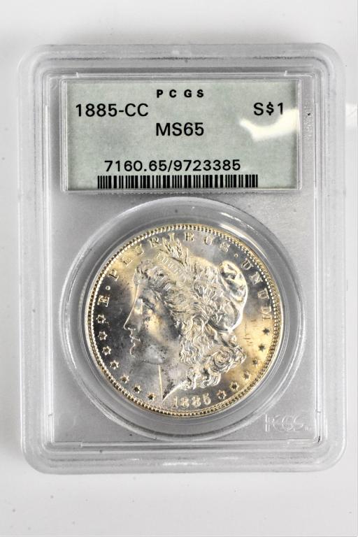 1885CC Carson City MS65 Morgan silver dollar PCGS (1 of 3)