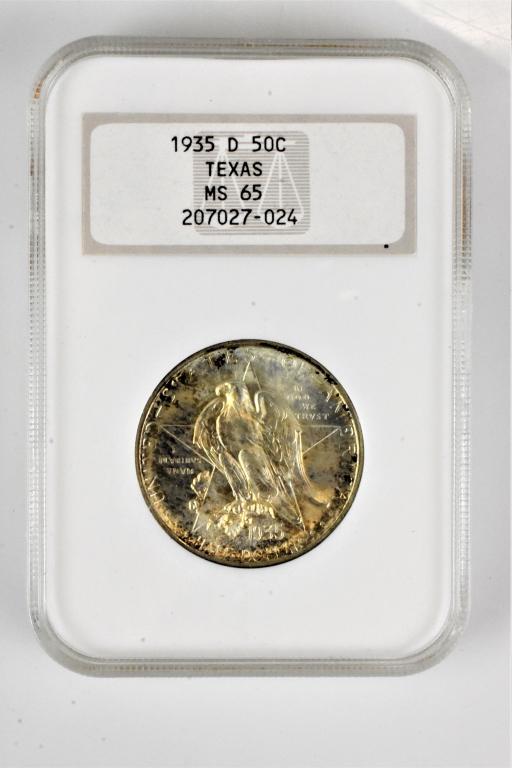 1935D MS65 Texas Comemorative half dollar NGC grd (1 of 3)