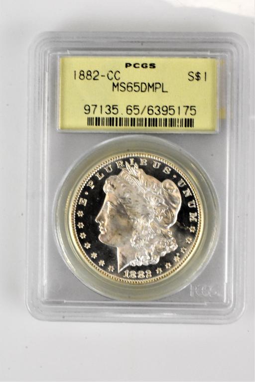 1882CC Carson City MS65 DMPL Morgan silver Dollar Proof (1 of 3)