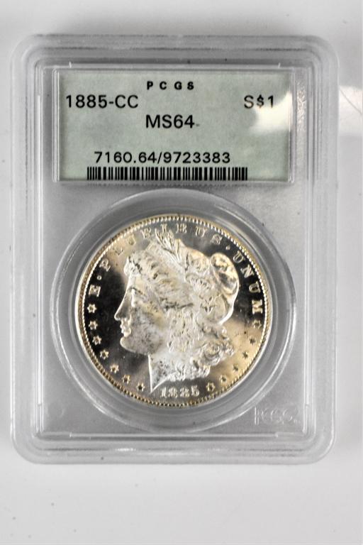 1885CC Carson City MS64 Morgan Silver dollar PCGS (1 of 3)