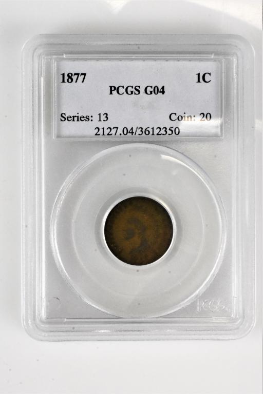1877 G4 Indian Head Penny PCGS graded cent (1 of 3)