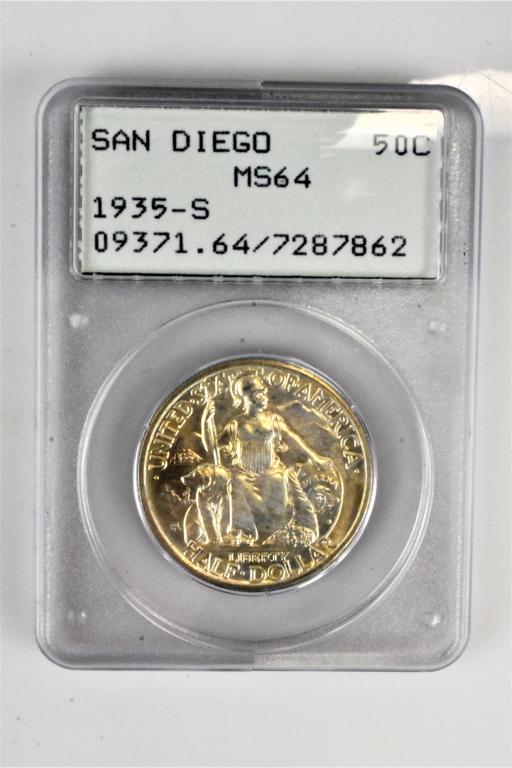 1935S SanDiego Comemorative half PCGS graded coin (1 of 3)