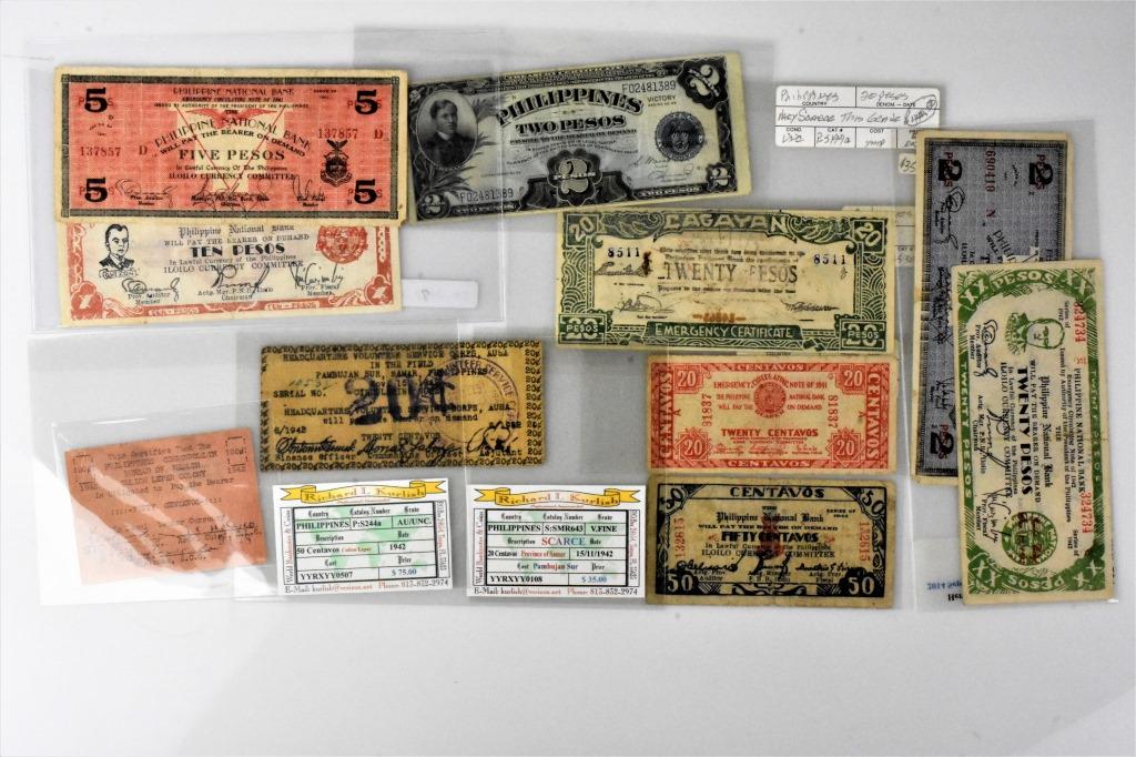 10pcs Phillippines war time currency US Military (1 of 4)