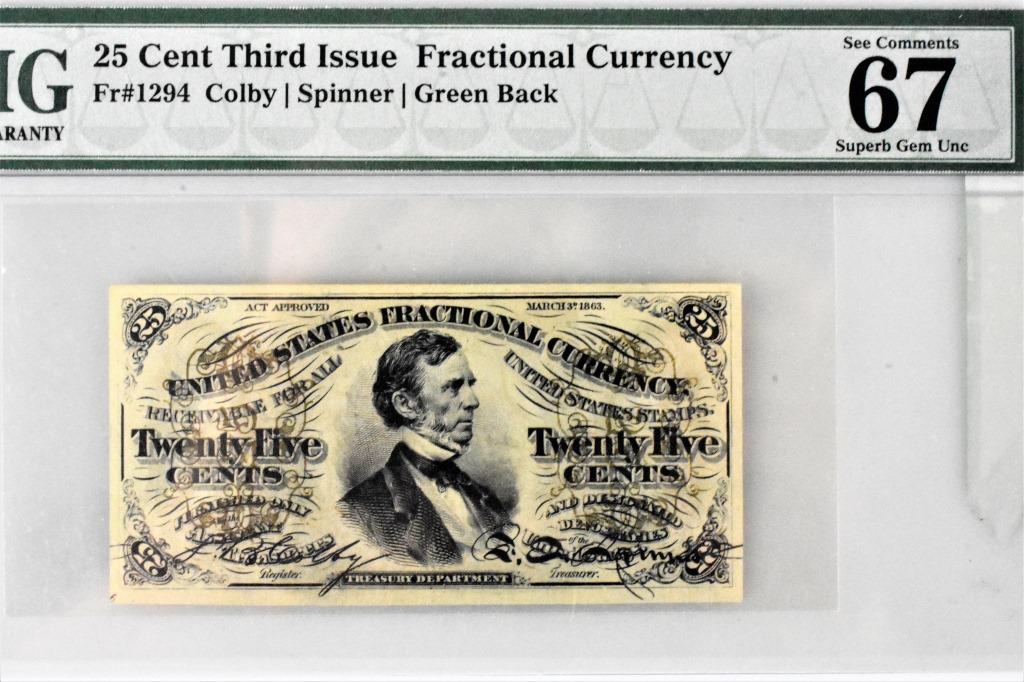 25 Cent 3rd Issue Fractional Currency Fr# 1294 67 (1 of 3)