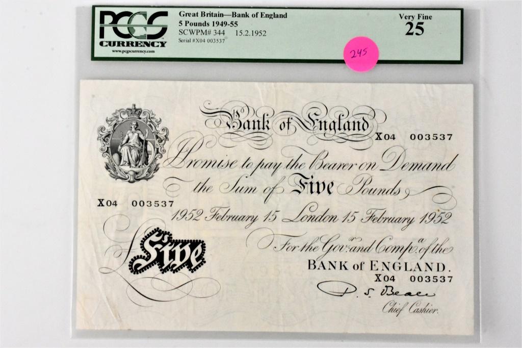 Great Britain 5 Pound Note VF25 SCWPM# 344 PCGS (1 of 2)