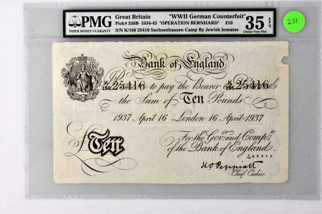 Operation Bernhard WWII 10# Note German 35VF EPQ (1 of 2)