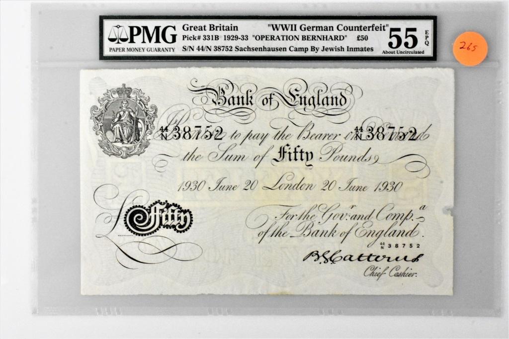 WWII Operation Bernhard 50# note 55AU EPQ PMG (1 of 1)