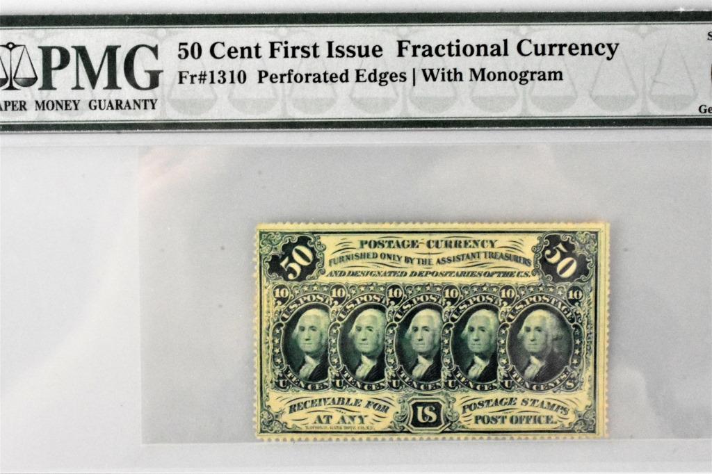 Fr# 1310 50 cent fractional currency 65UNC EPQ PMG (1 of 3)
