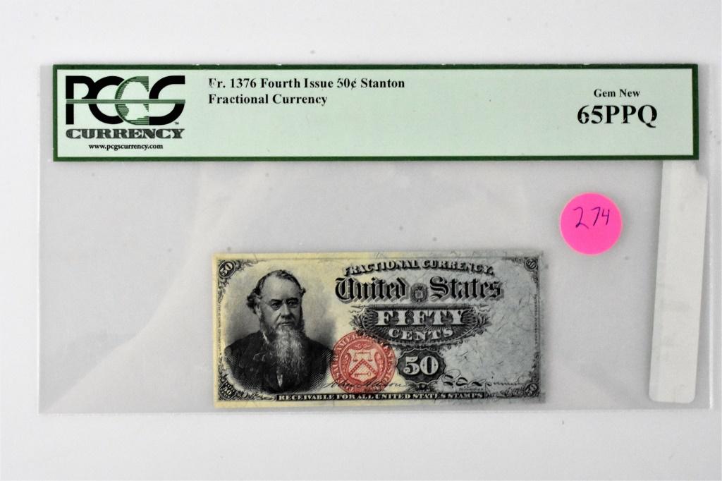 Fr# 1376 50 cent fractional currency 65UNC PPQ (1 of 3)