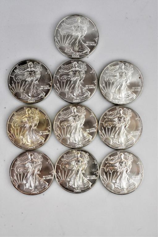 10 silver american eagles (1 of 3)