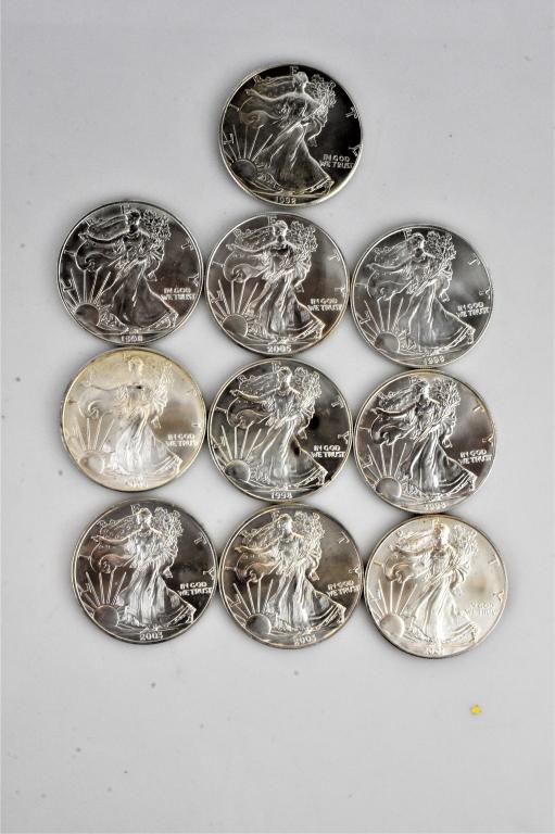 10 silver american eagles (1 of 2)