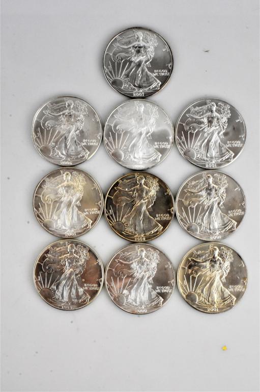 10 silver american eagles (1 of 2)