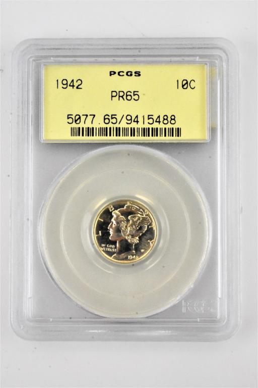 1942 PR65 Mercury dime PCGS graded proof (1 of 4)