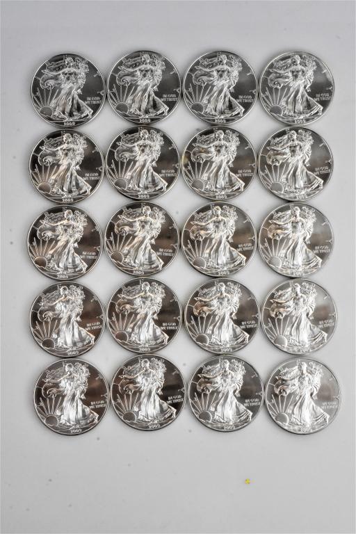 Roll of 20 Silver american eagles 2009 (1 of 6)