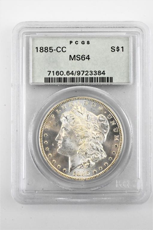 1885CC Carson City Morgan silver dollar MS64 PCGS (1 of 3)