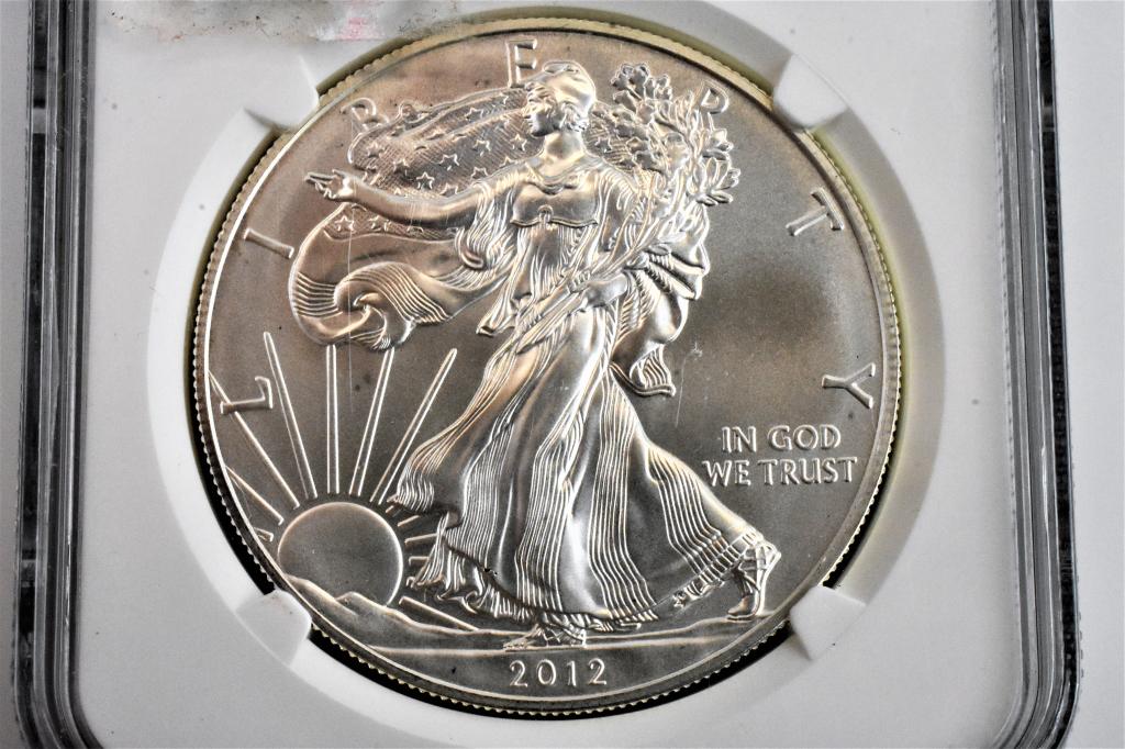 2012 silver eagle MS69 1st release NGC gaded (1 of 3)
