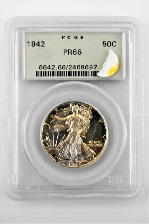 1942 walking liberty half PR66 PCGS graded proof (1 of 3)