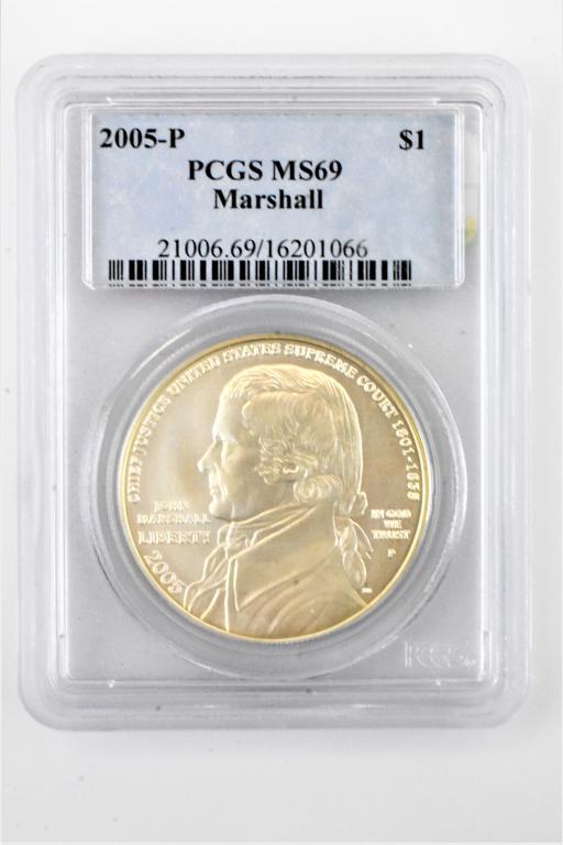 2005p Marshall MS69 silver dollar PCGS graded (1 of 3)