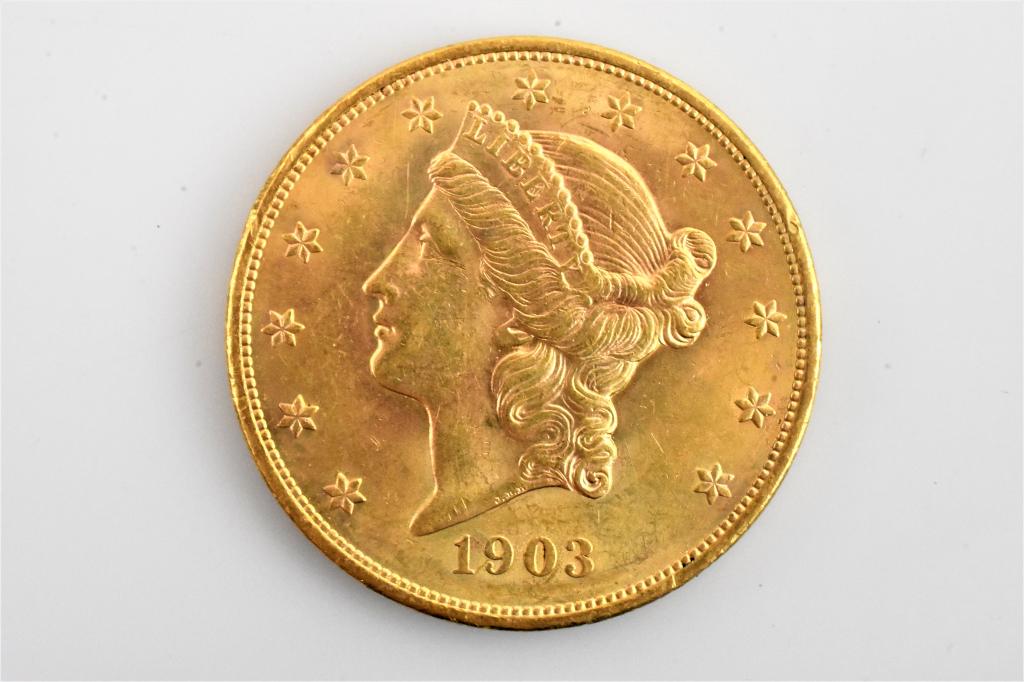 1903 $20 Liberty gold piece BU (1 of 4)