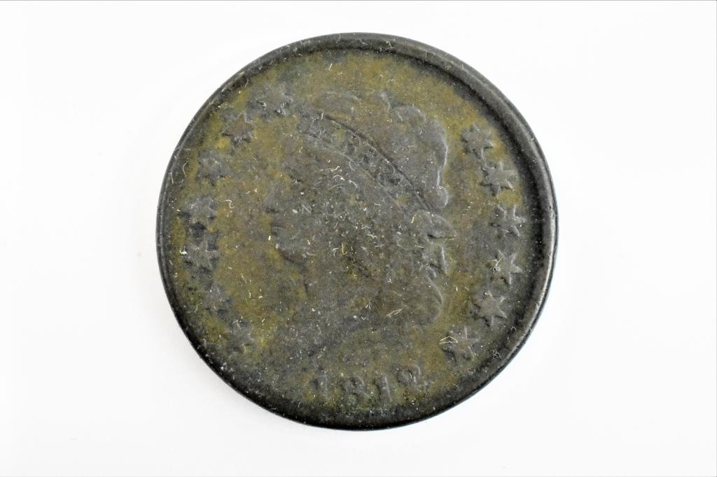 1812 large cent s-291 die crack F/VF (1 of 3)