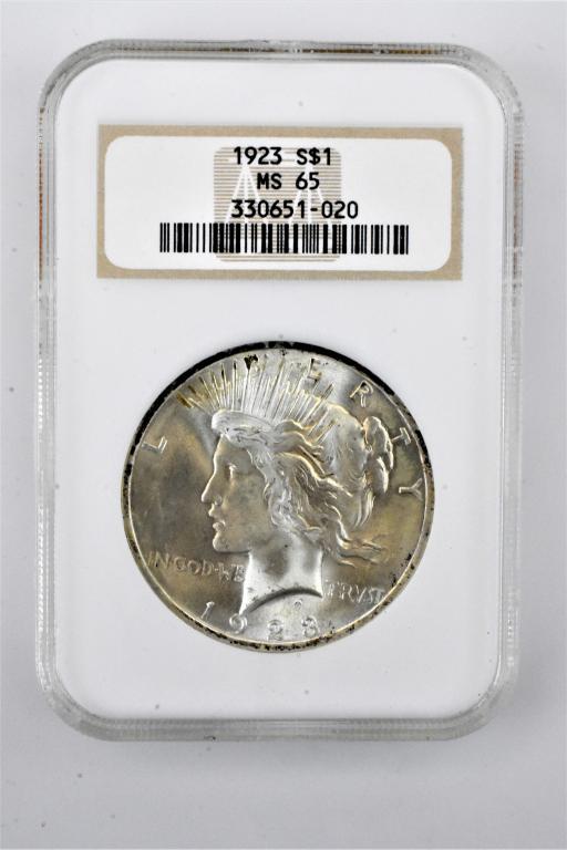 1923 MS65 peace silver dollar NGC (1 of 3)