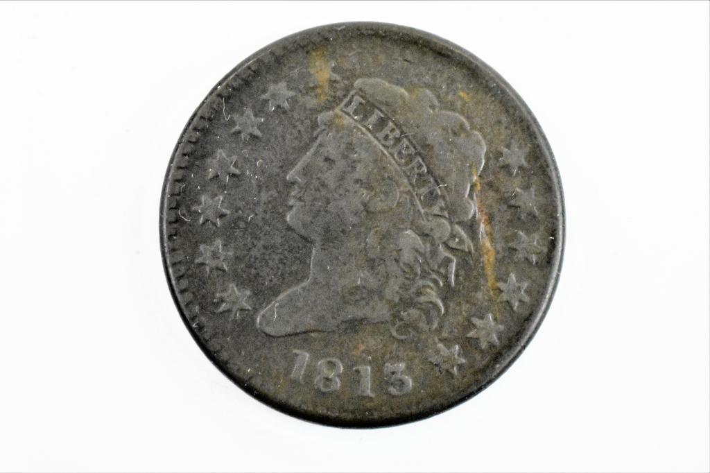 1813 large cent s-293 F/VF (1 of 3)
