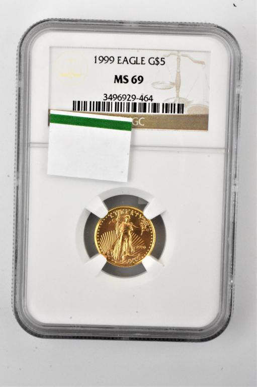 1999 1/10oz gold american eagle MS69 NGC (1 of 3)