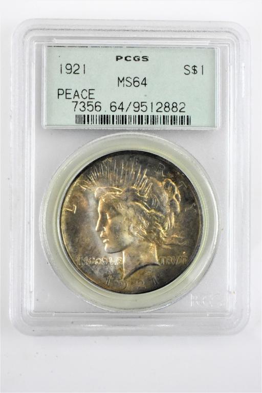 1921 MS64 peace silver dollar PCGS (1 of 3)