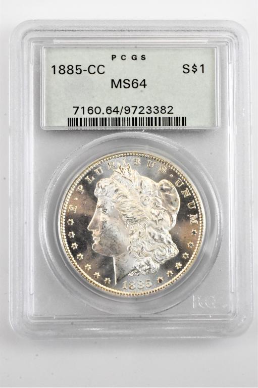 1885CC Carson City MS64 morgan silver dollar PCGS (1 of 4)