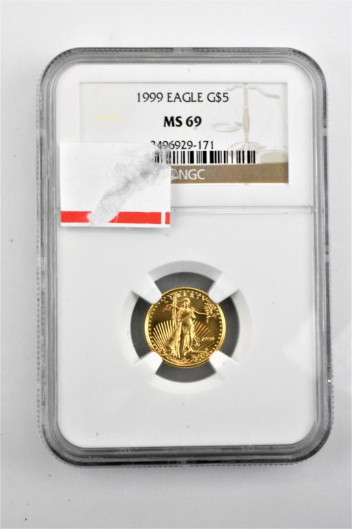 1999 1/10oz gold american eagle MS69 NGC (1 of 3)