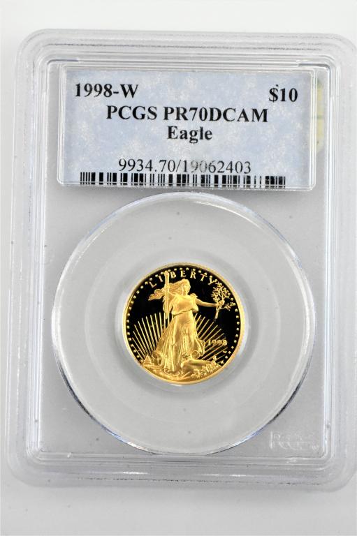 1998w 1/10oz gold american eagle PR70DCAM PCGS (1 of 3)