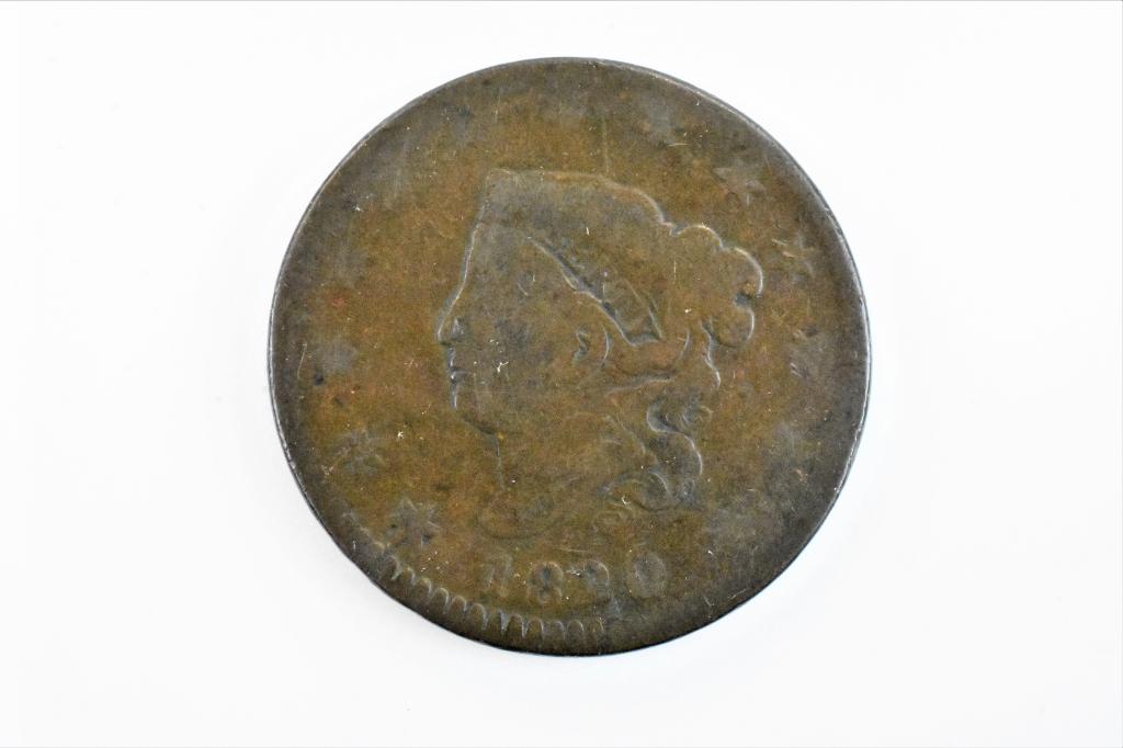 1820/19 large cent VG/F (1 of 3)