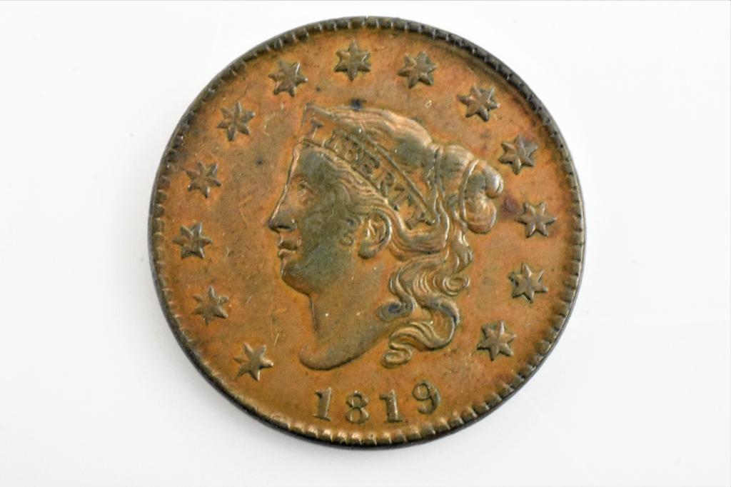 1819 large cent N-6 XF/AU (1 of 2)