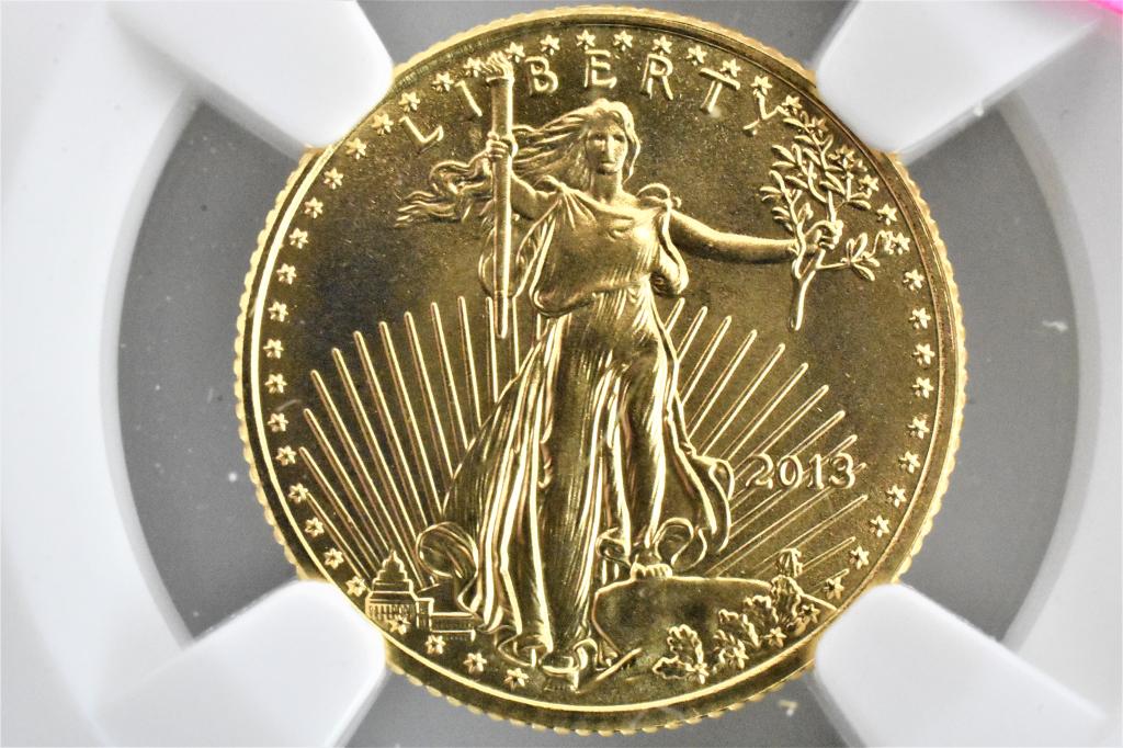 2013 1/10oz gold american eagle MS70 NGC (1 of 3)