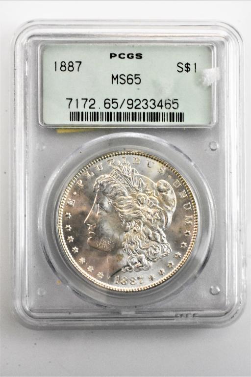1887 MS65 morgan silver dollar PCGS (1 of 3)