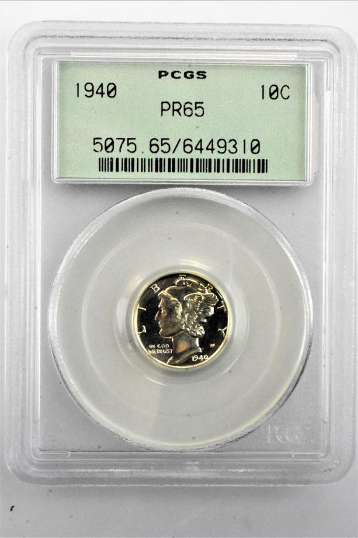 1940 proof mercury dime PR65 PCGS (1 of 3)