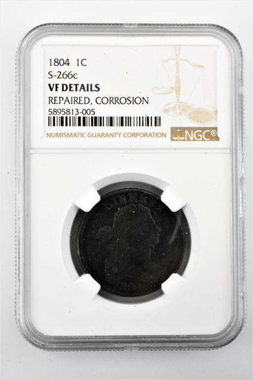 1804 large cent s-266c VF details NGC (1 of 3)