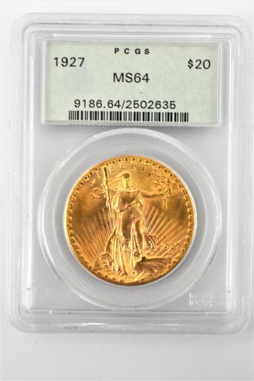 1927 $20 Saint Gaudens gold piece MS64 PCGS (1 of 3)
